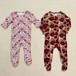 kate quinn Red and Yellow Floral Kids Footies